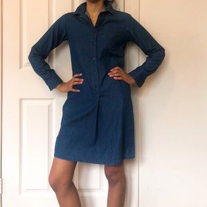 Uniqlo chambray navy shirt dress XS DR